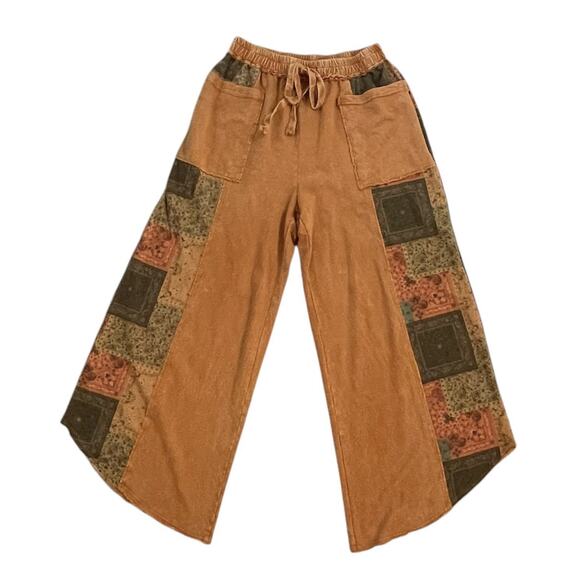 J. HER Boho Pants Womens M Wide Leg Patchwork Hippie Festival Gypsy Festival - Picture 2 of 8